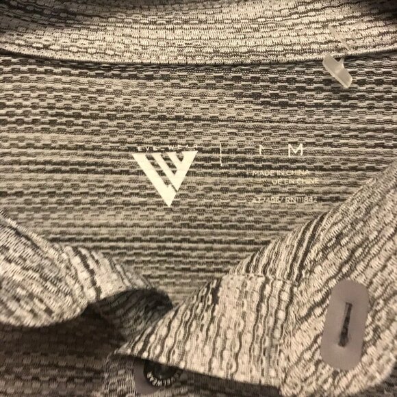 Levelwear Polo Mens Grey Striped Shirt Size M Collared Short Sleeves Breathable - Picture 3 of 6